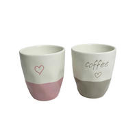 Cană Pentru Cafea 145 ml  - roz aprins/gri deschis, Trend, ceramică (150ml) - Ambia Home