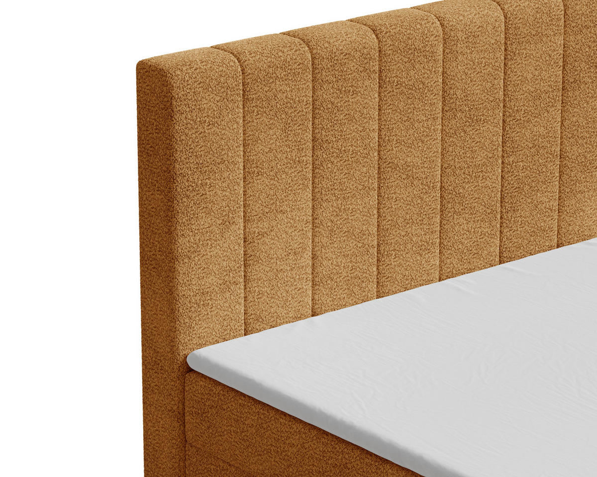 BOXBETT 160/200 cm  in Rostfarben  - Rostfarben/Schwarz, MODERN, Holz/Kunststoff (160/200cm) - MID.YOU