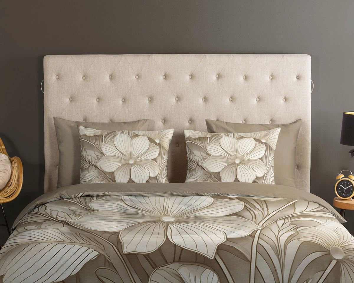 WENDEBETTWÄSCHE Good Morning Renforcé 140/200 cm  - Taupe/Sandfarben, Basics, Textil (140/200cm)