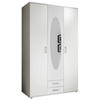 KLEIDERSCHRANK  in Weiß  - Alufarben/Weiß, KONVENTIONELL, Glas/Holzwerkstoff (120/195/55cm) - Carryhome