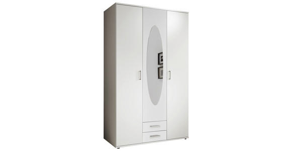 KLEIDERSCHRANK  in Weiß  - Alufarben/Weiß, KONVENTIONELL, Glas/Holzwerkstoff (120/195/55cm) - Carryhome