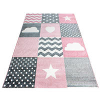 BARNMATTA 80/150 cm Kids  - vit/pink, Trend, textil (80/150cm) - Ben'n'jen