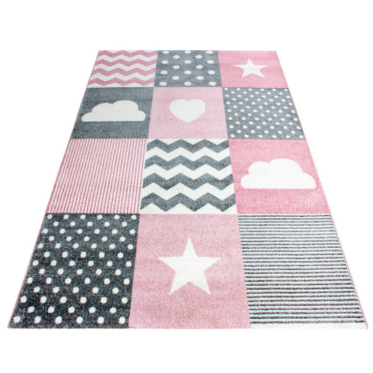 BARNMATTA 80/150 cm Kids  - vit/pink, Trend, textil (80/150cm) - Ben'n'jen
