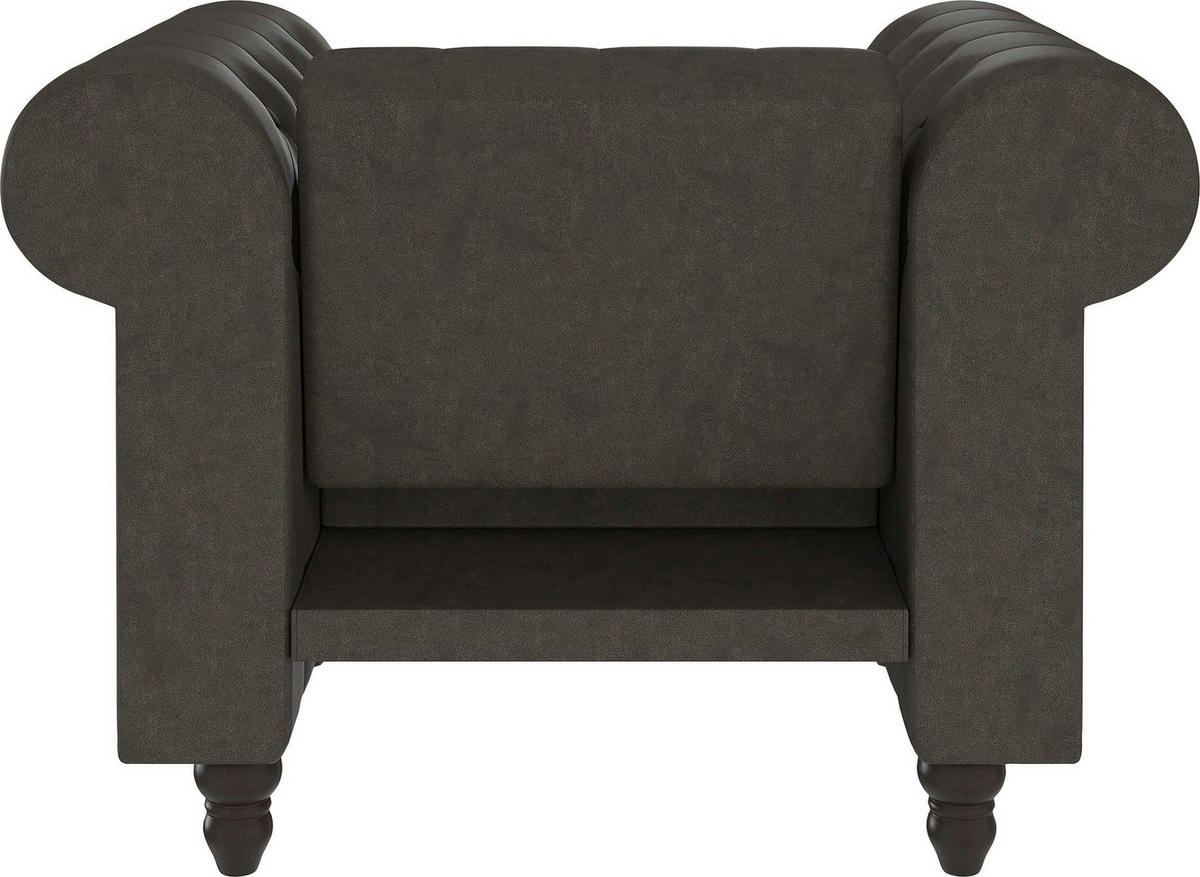 SESSEL in Mikrofaser Anthrazit  - Anthrazit/Schwarz, Basics, Holz/Textil (111/83/87cm) - Livetastic