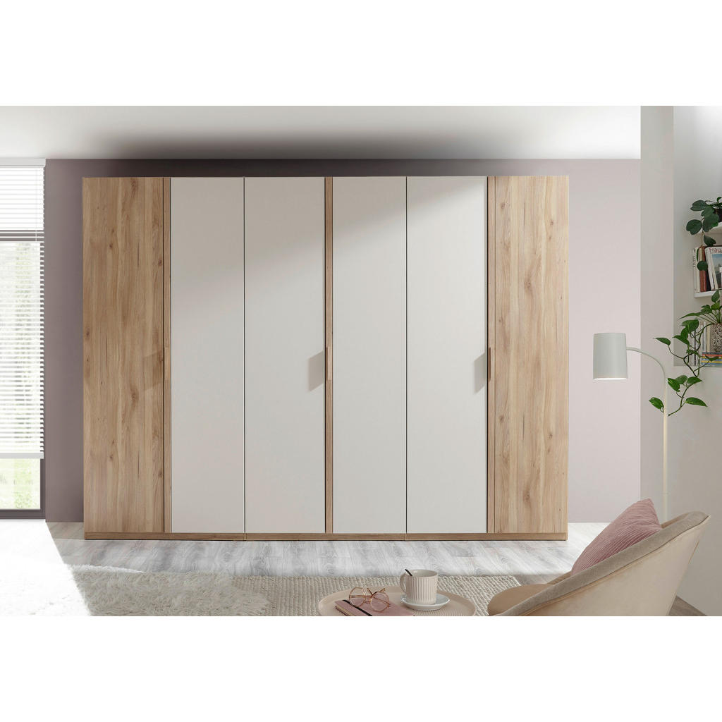 Thumbnail - Xora Drehtürenschrank, Eiche, Kaschmir, Holzwerkstoff, Eiche, massiv, 6 Fächer, 300x225.5x60.2 cm, Beimöbel erhältlich, ...