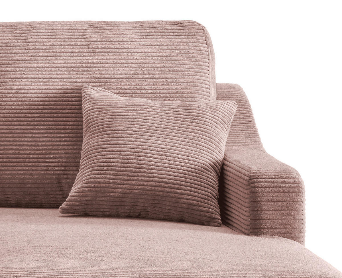 ECKSOFA in Cord Rosa  - Naturfarben/Rosa, Design, Holz/Textil (228/150cm) - P & B