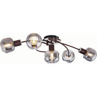 DECKENSTRAHLER 63/38/21 cm   - Bronzefarben, Design, Glas/Metall (63/38/21cm) - Globo
