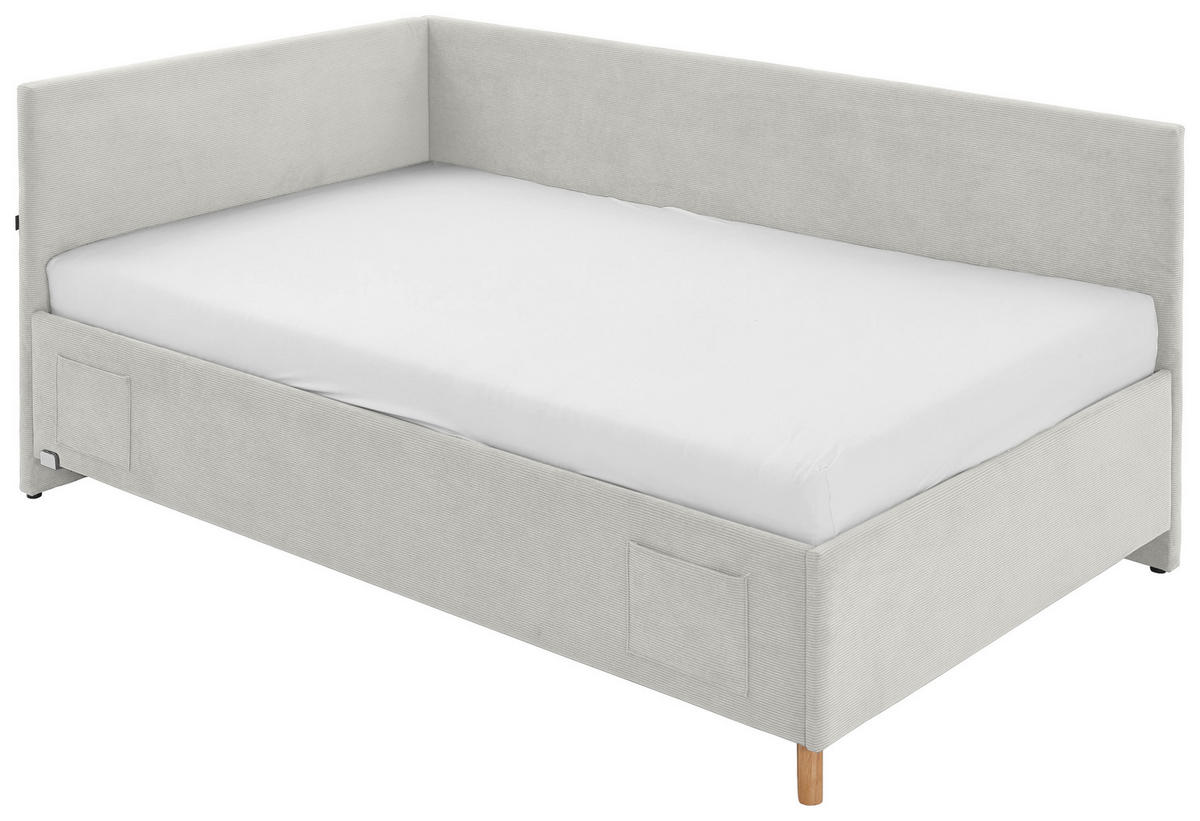 POLSTERLIEGE in Cord Beige  - Eichefarben/Beige, Konventionell, Holz/Textil (140/200cm) - Stylife