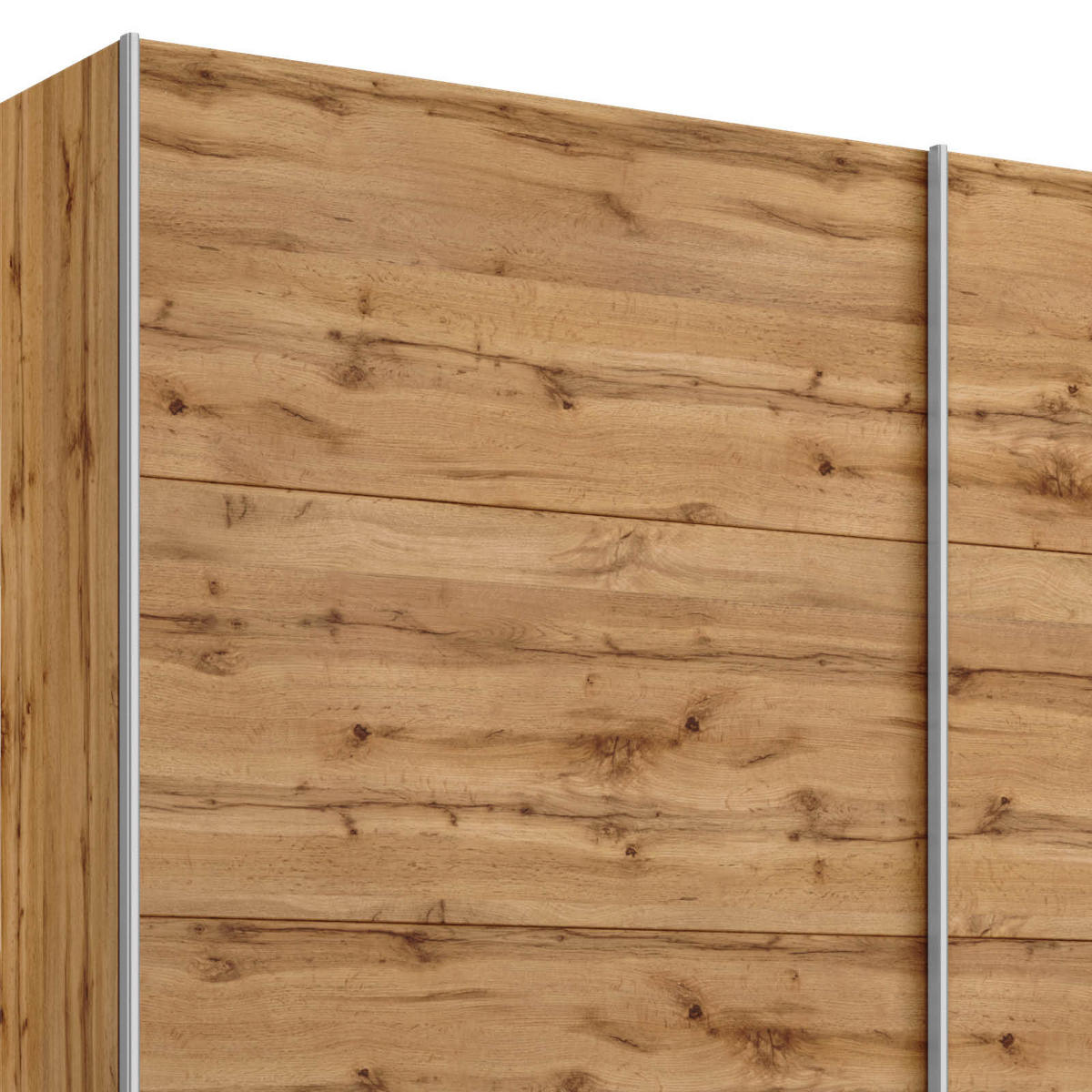 SCHWEBETÜRENSCHRANK  in Eichefarben  - Eichefarben/Alufarben, MODERN, Holzwerkstoff/Metall (226/230/62cm) - Rauch Möbel