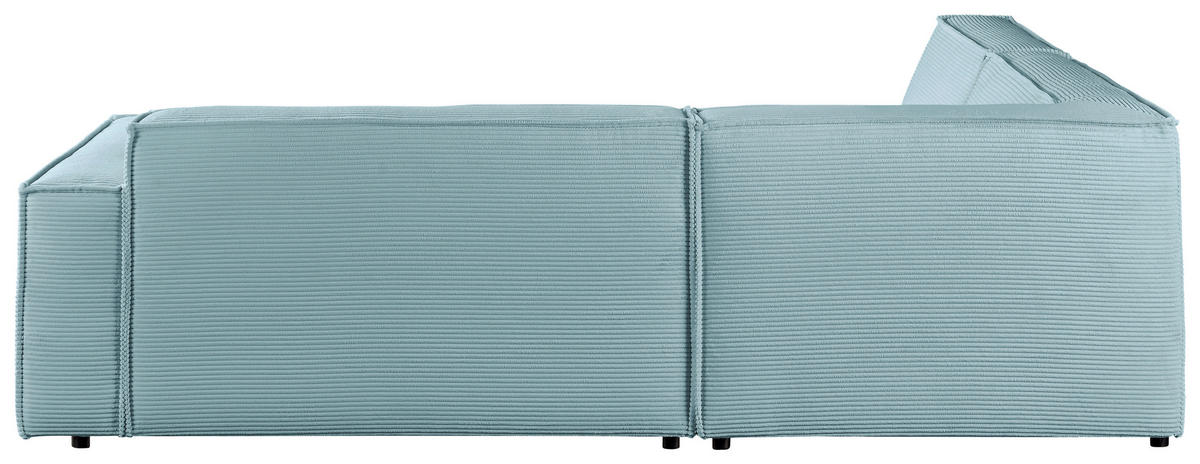 ECKSOFA Hellblau Cord  - Schwarz/Hellblau, KONVENTIONELL, Kunststoff/Textil (224/254cm) - Hom`in