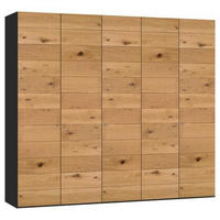 DREHTÜRENSCHRANK  in Wildeiche  - Wildeiche/Silberfarben, Design, Holz/Holzwerkstoff (253/220/59cm) - Jutzler