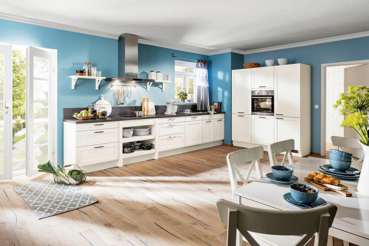 EINBAUKÜCHE Victoria Satin  - Weiß, LIFESTYLE, Holzwerkstoff - Novel