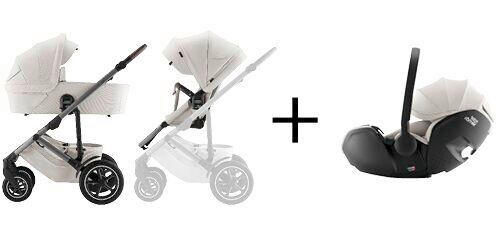 KINDERWAGENSET  Smile 5Z Set  Soft Taupe  - Creme/Grau, Basics, Textil/Metall (57/112/97,7cm) - Britax Römer