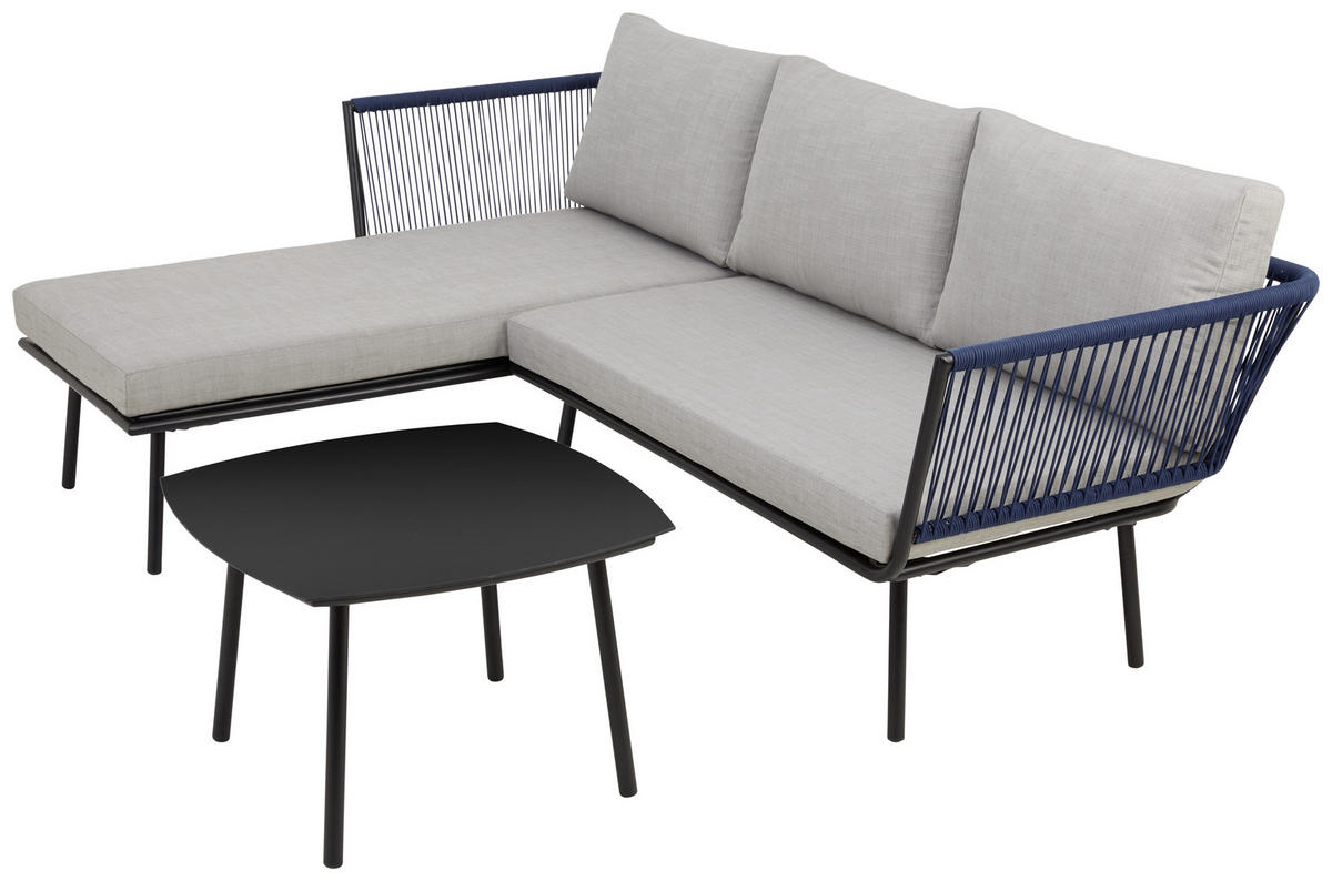 MOBILIER TERASĂ ȘI LOUNGE  150/218 cm   - gri deschis/albastru, Modern, metal/textil (150/218cm) - Ambia Garden