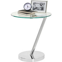 Masă Auxiliară din metal, sticlă, 45/45/52 cm - străveziu/culoare crom, Basics, sticlă/metal (45/45/52cm) - Xora