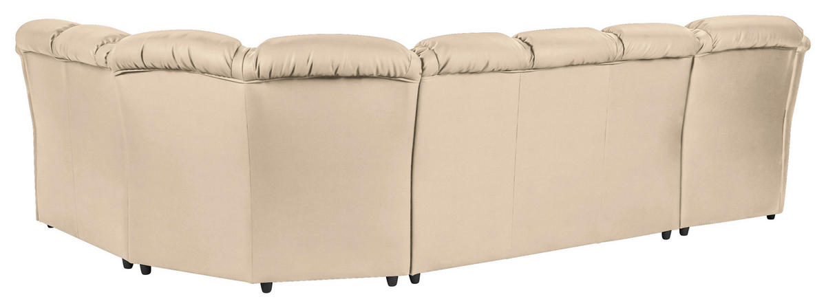 WOHNLANDSCHAFT in Lederlook Beige  - Beige/Schwarz, KONVENTIONELL, Kunststoff/Textil (165/333/216cm) - Livetastic