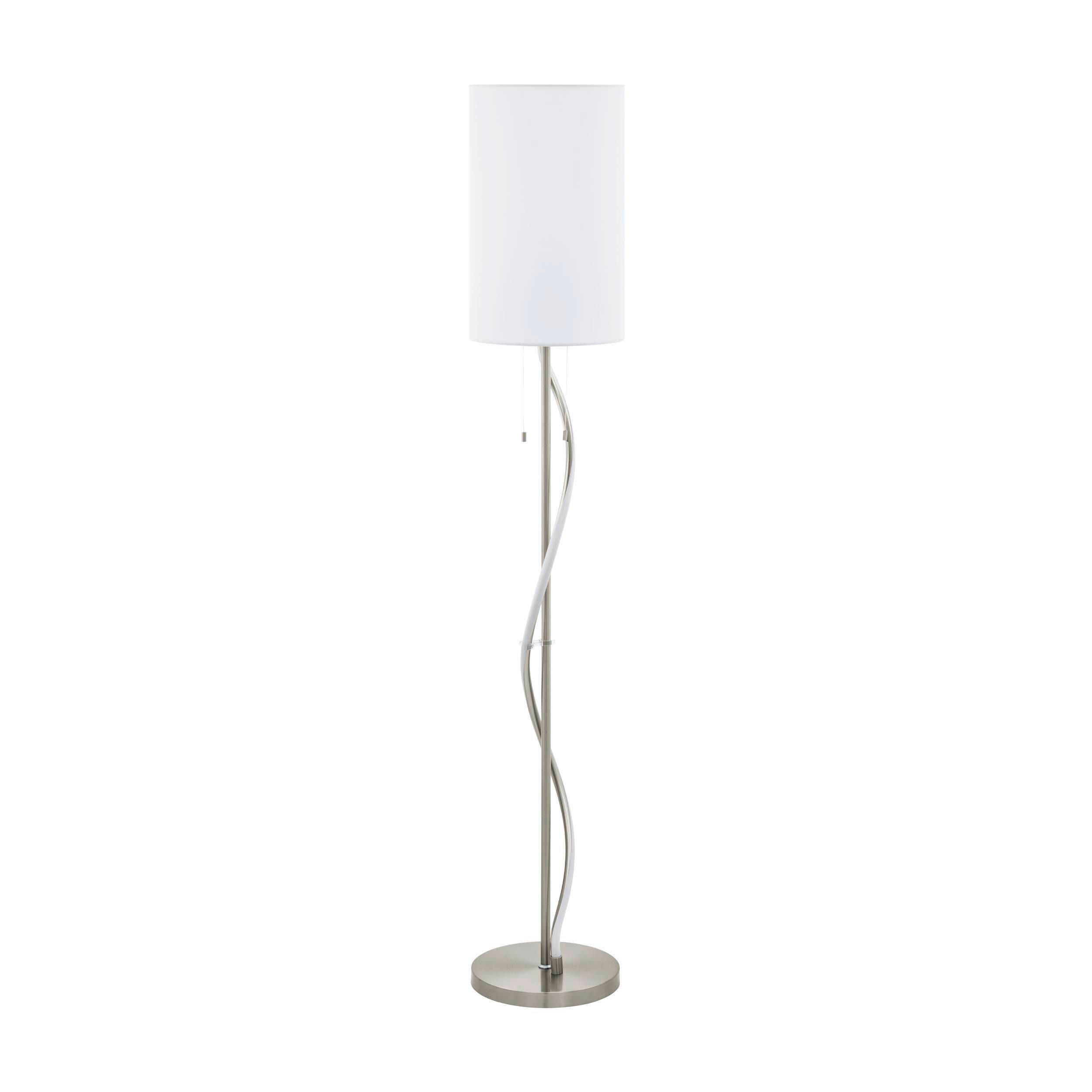 GOLVLAMPA Espartal 25/148,5 cm    - vit/aluminiumfärg, Klassisk, metall/textil (25/148,5cm) - Eglo