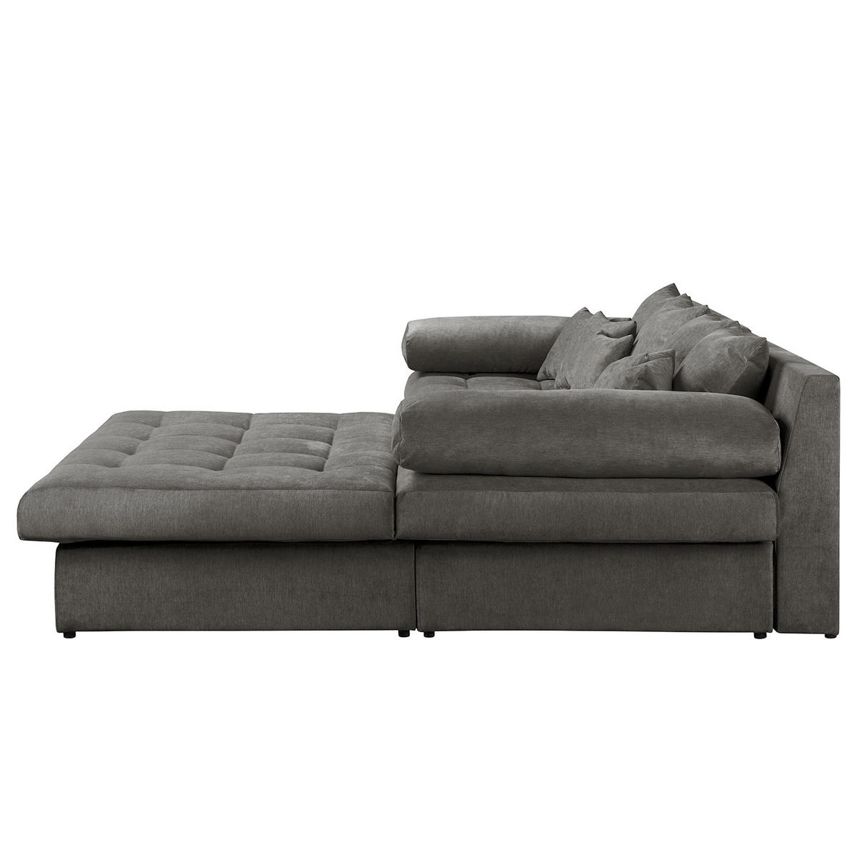 ECKSOFA Naomi Anthrazit Mikrofaser Rückenkissen  - Anthrazit/Schwarz, Design, Kunststoff/Textil (284/243cm) - P & B