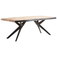 ESSTISCH in Holz, Metall 200/100/76 cm  - Schwarz/Akaziefarben, Design, Holz/Metall (200/100/76cm) - Landscape