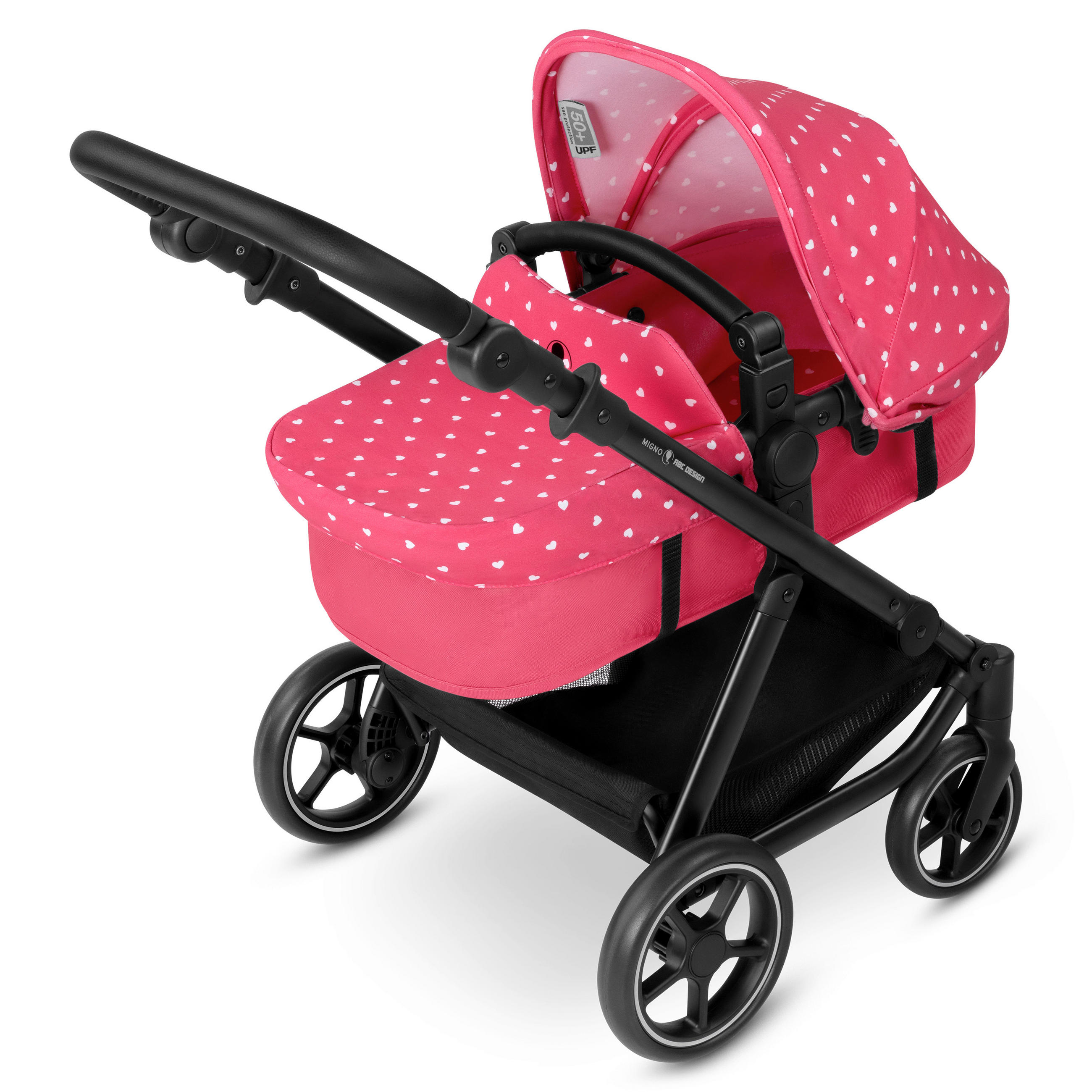 PUPPENWAGEN - Weiss/Pink, Basics, Textil/Metall (62/45/67cm) - ABC Design