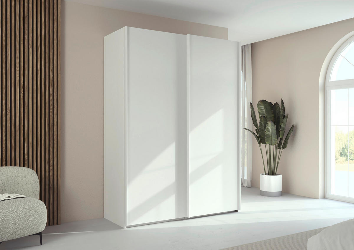 SCHWEBETÜRENSCHRANK 162/223/69 cm,  in Weiß, 2 Tür(en)  - Weiß, Basics, Holzwerkstoff/Metall (162/223/69cm) - Rauch Möbel