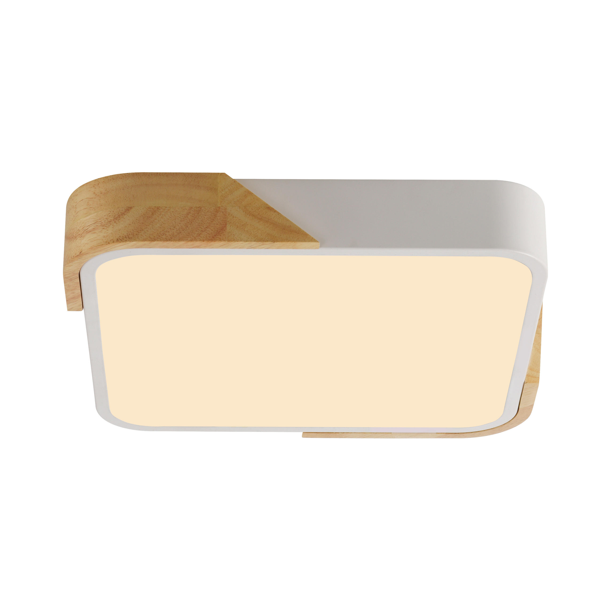 LED SVJETILJKA STROPNA  - bijela, Basics, drvo/metal (32/32/5.5cm)