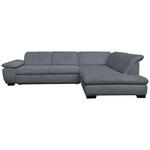 ECKSOFA Grau Cord  - Schwarz/Grau, Design, Textil/Metall (313/242cm) - Xora
