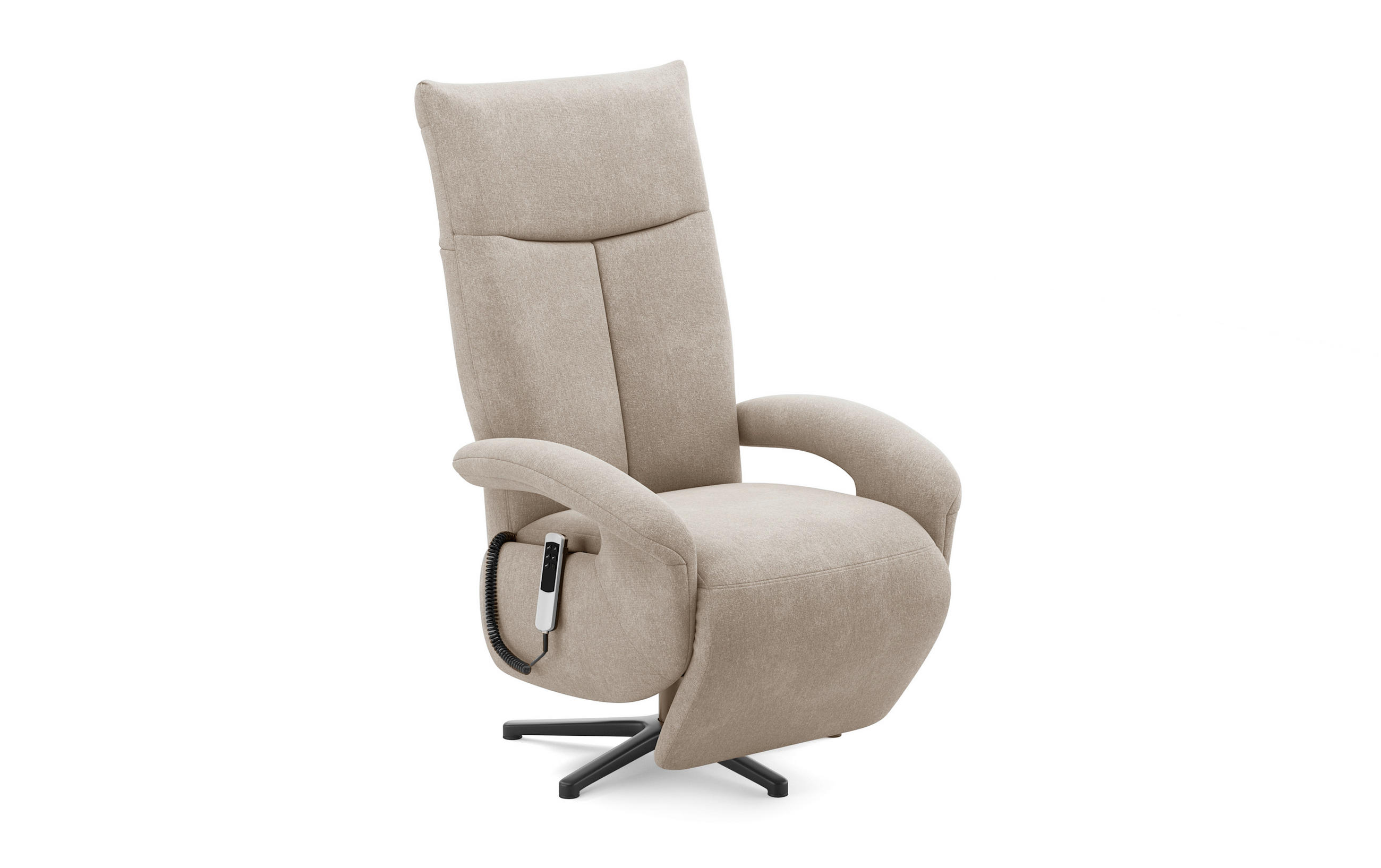 SESSEL in Mikrofaser Beige  - Beige/Schwarz, MODERN, Textil/Metall (74/112/82cm) - Sit & More