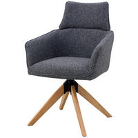 ARMLEHNSTUHL  in Eisen Webstoff  - Anthrazit/Naturfarben, KONVENTIONELL, Holz/Textil (60/94/67cm) - Livetastic