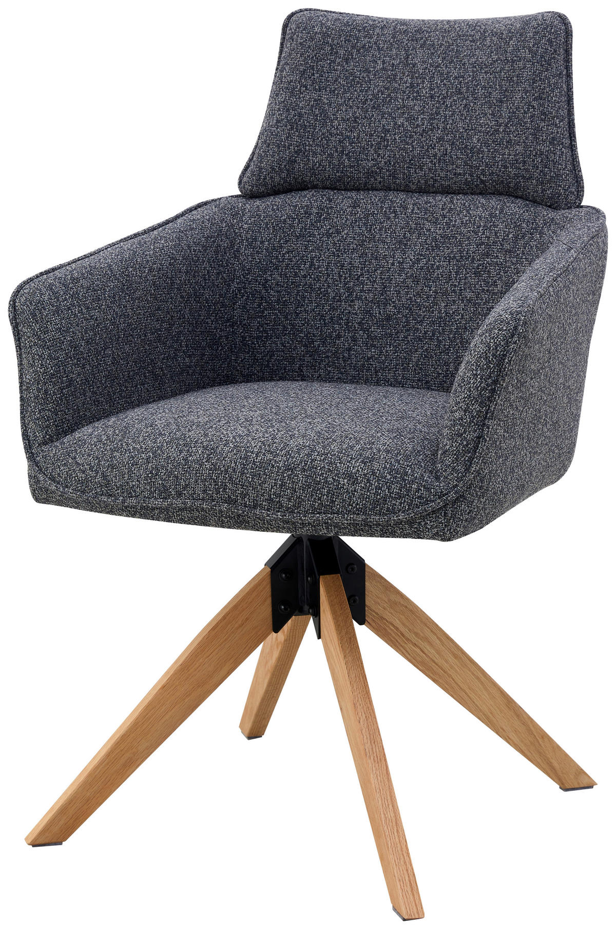 ARMLEHNSTUHL  in Eisen Webstoff  - Anthrazit/Naturfarben, KONVENTIONELL, Holz/Textil (60/94/67cm) - Livetastic