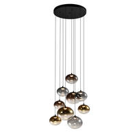LED-HÄNGELEUCHTE Pesaro 65/300/65 cm  - Schwarz, Design, Glas/Metall (65/300/65cm)