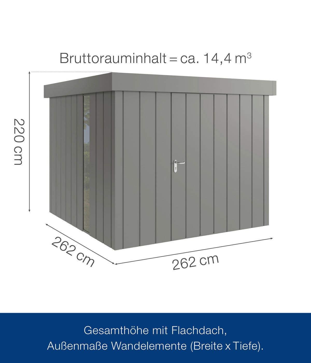 GERÄTEHAUS 229/220/277 cm  - Alufarben, Basics, Metall (229/220/277cm)