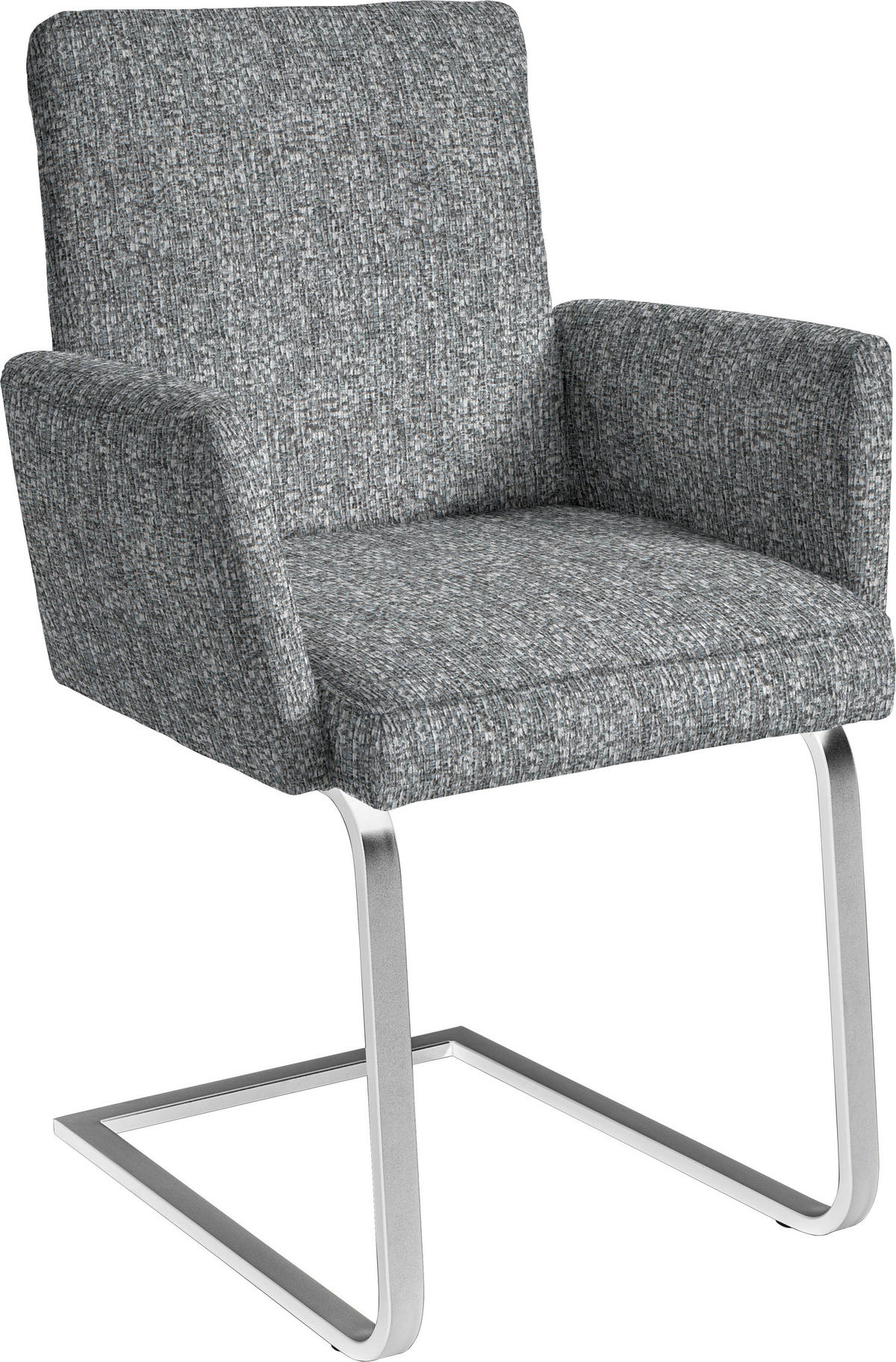 ARMLEHNSTUHL  in Stahl Chenille  - Chromfarben/Grau, Design, Textil/Metall (56/92/60cm) - Dieter Knoll