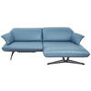 ECKSOFA in Echtleder Blau  - Blau/Beige, Design, Leder/Metall (252/169cm) - Koinor