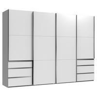 SCHWEBETÜRENSCHRANK 300/216/65 cm,  in Weiß, 4 Tür(en)  - Chromfarben/Weiß, MODERN, Holzwerkstoff (300/216/65cm) - MID.YOU
