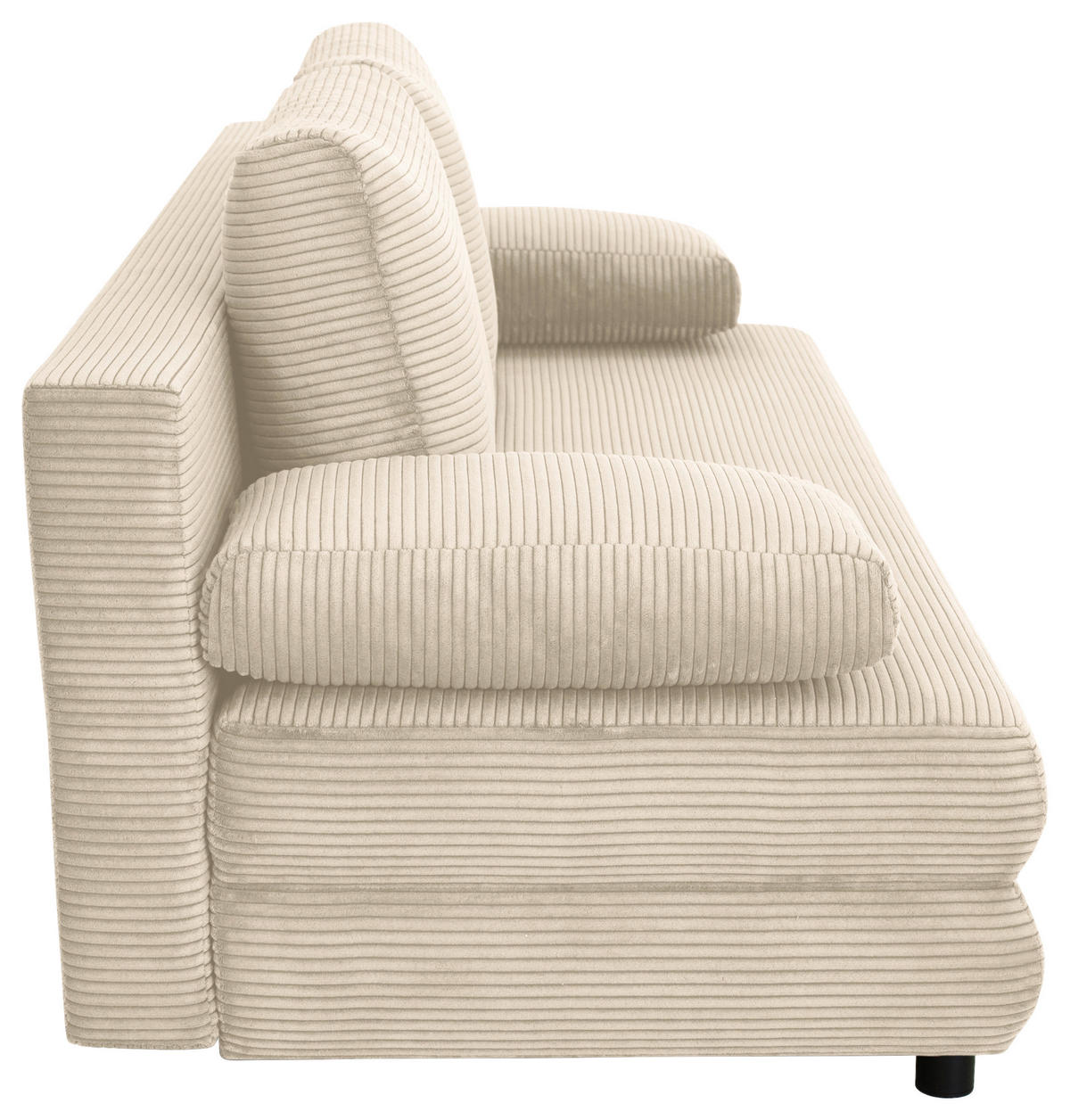 SCHLAFSOFA Cord Creme  - Creme/Schwarz, Design, Kunststoff/Textil (197/77/81cm) - home24