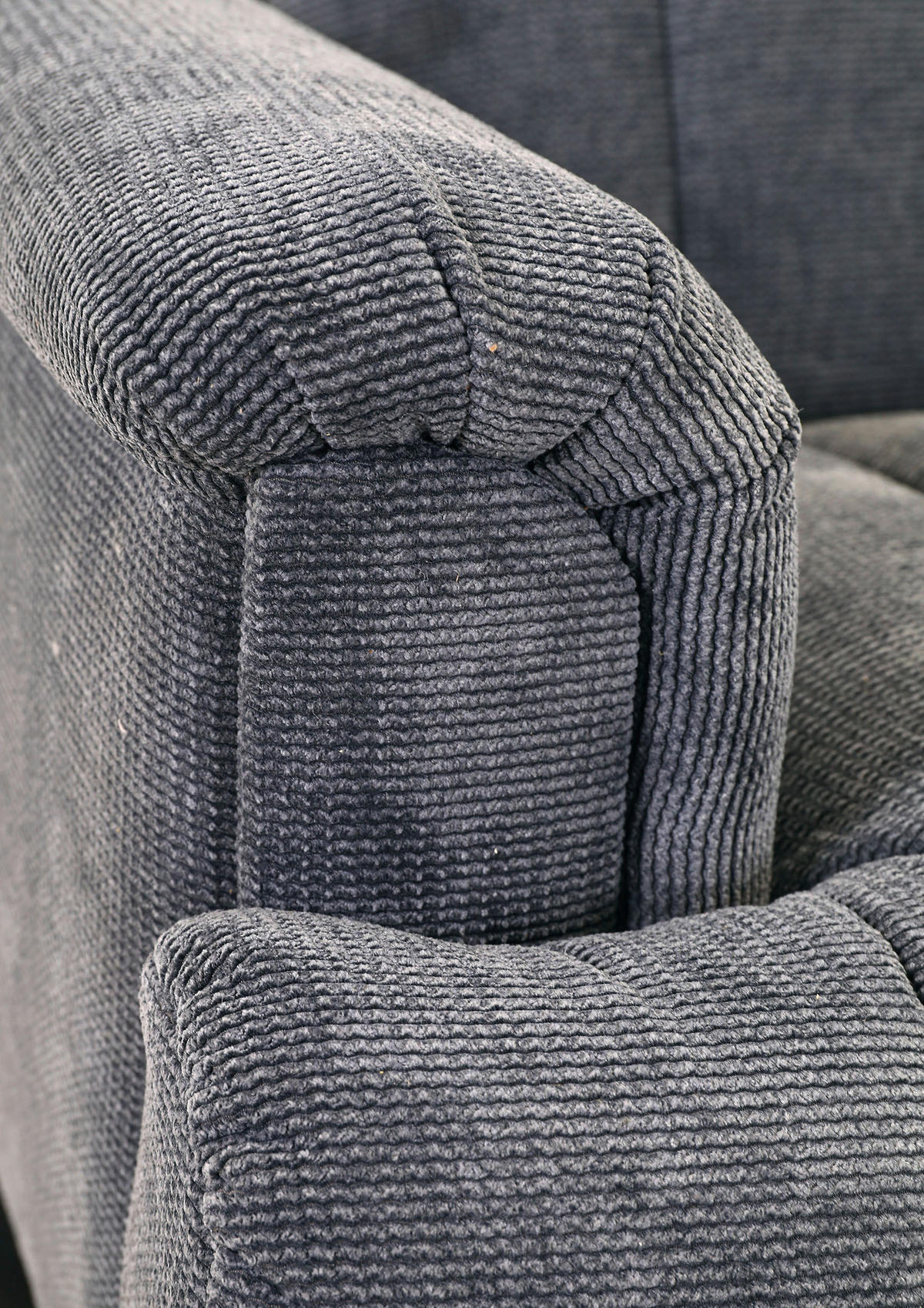 SITZBANK in Textil Schwarz, Dunkelgrau  - Dunkelgrau/Schwarz, Design, Textil/Metall (175/89/75cm) - Novel