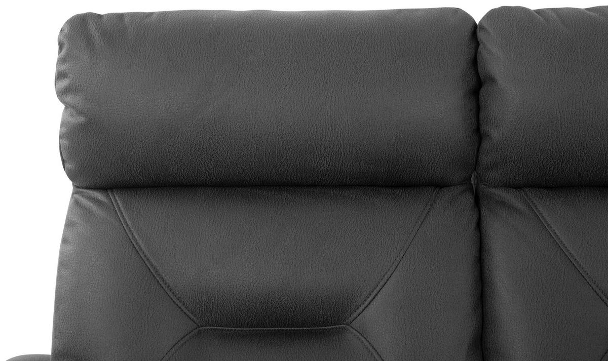 SITZGARNITUR Mikrofaser Grau  - Schwarz/Grau, Design, Textil/Metall - Livetastic