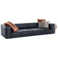 VIERSITZER-SOFA Echtleder Dunkelblau  - Schwarz/Dunkelblau, Modern, Leder/Kunststoff (300/66/104cm) - W.Schillig