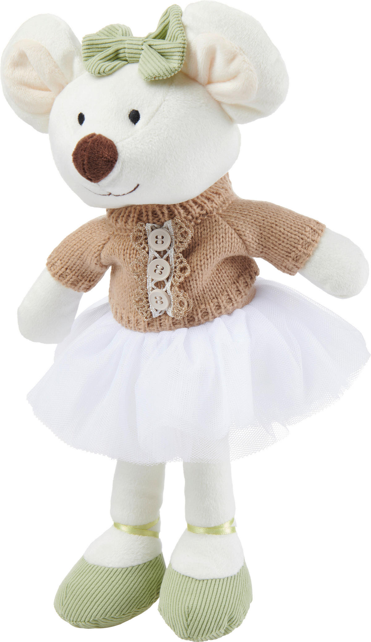 PLÜSCHFIGUR MILA  - Weiss/Braun, Basics, Textil (30cm) - Patinio