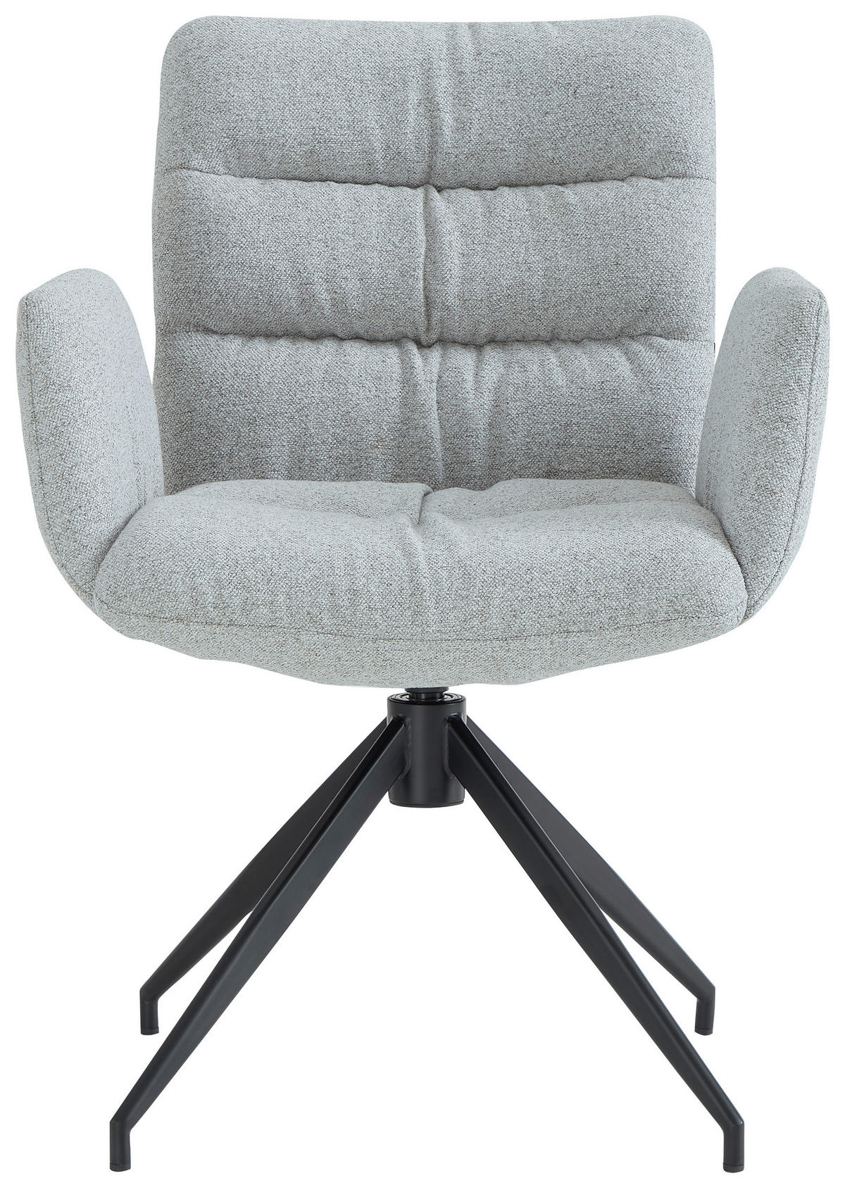 ARMLEHNSTUHL  Sitzfläche 360° drehbar Leinenoptik  Schwarz, Hellgrau  - Hellgrau/Schwarz, Design, Textil/Metall (62/86/65cm) - Dieter Knoll