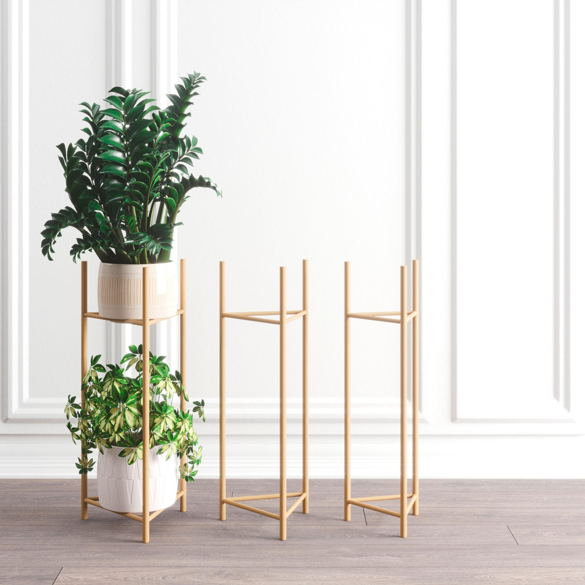BLUMENSTÄNDER Metall  - Goldfarben, Basics, Metall (27/90/27cm)
