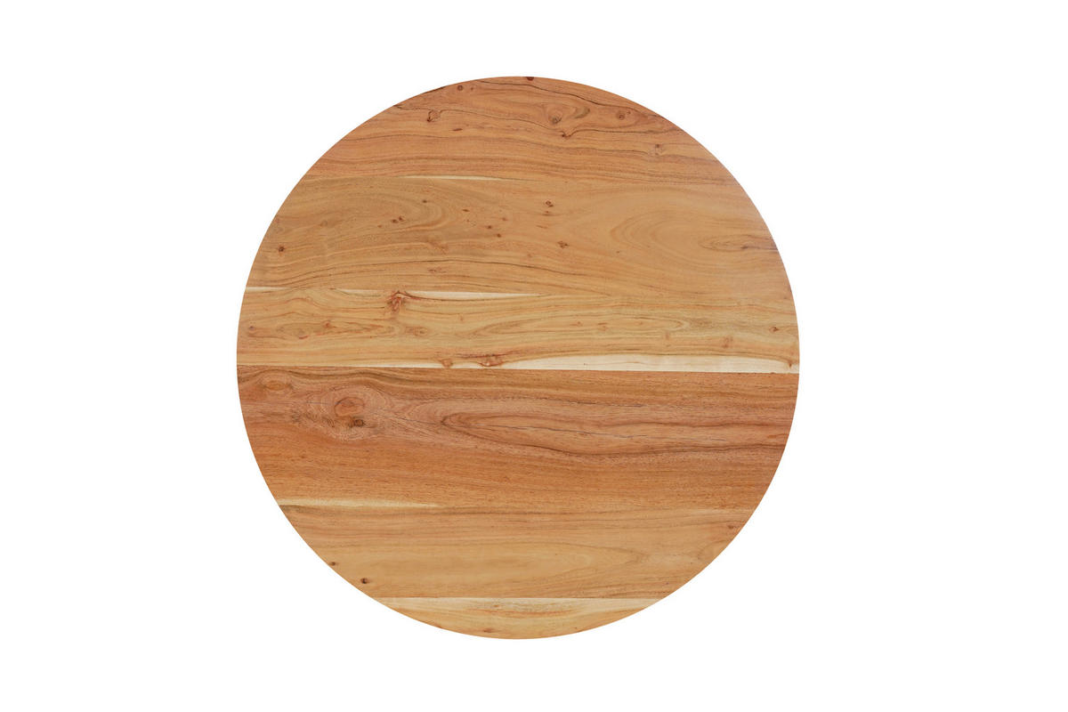 ESSTISCH in Holz, Metall 120/120/76 cm  - Schwarz/Akaziefarben, LIFESTYLE, Holz/Metall (120/120/76cm) - Stylife