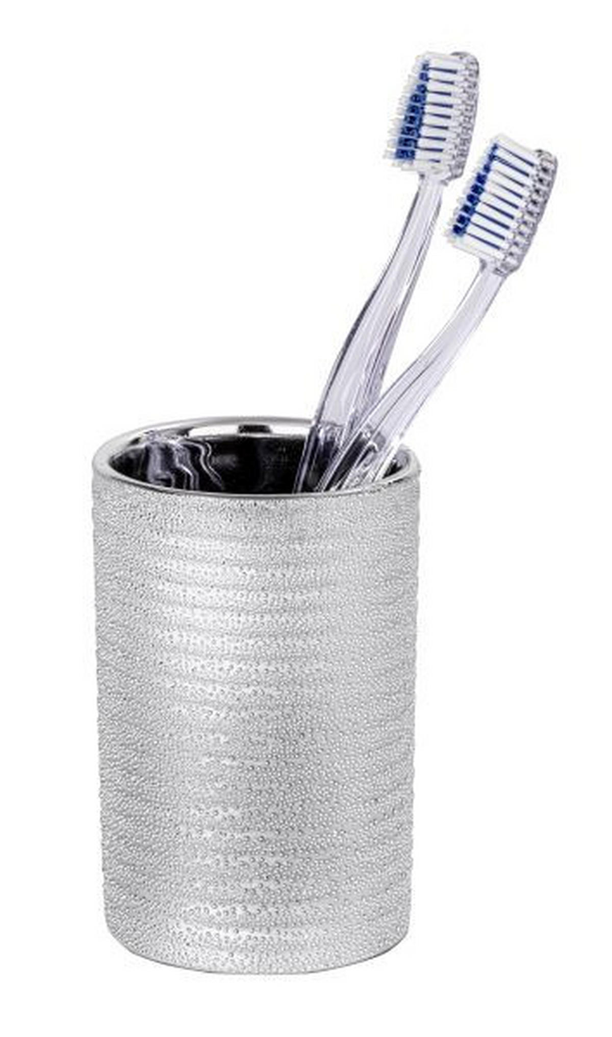 ZAHNPUTZBECHER  - Silberfarben, Basics, Keramik (7,5/11,2cm) - Wenko