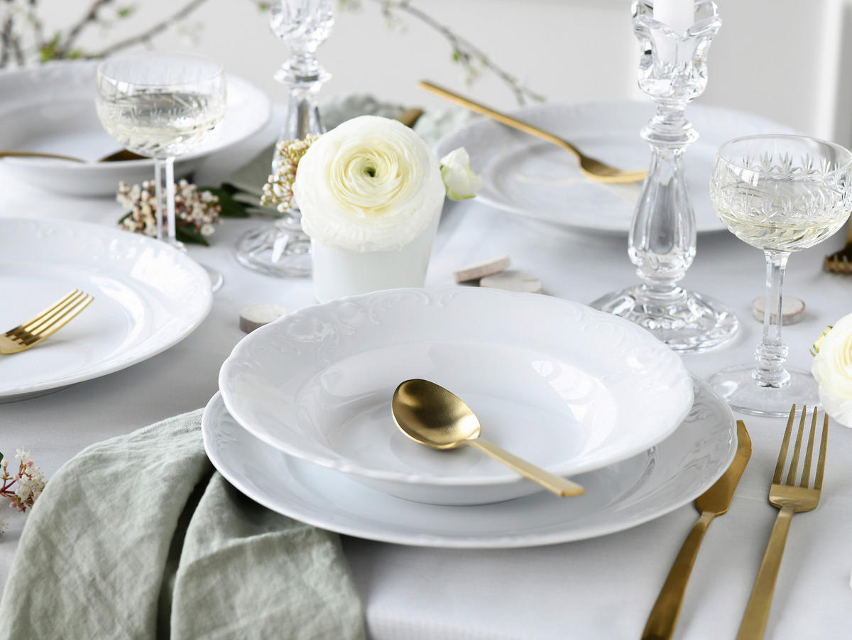 TAFELSERVICE Weiß Frederike weiss 12-teilig  - Weiß, Basics, Keramik - Creatable