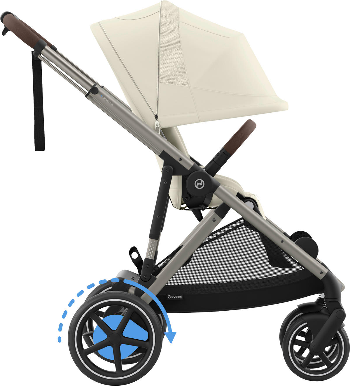 KINDERWAGEN E-GAZELLE S  - Taupe, Design, Kunststoff/Metall (94.5/66/100cm) - Cybex