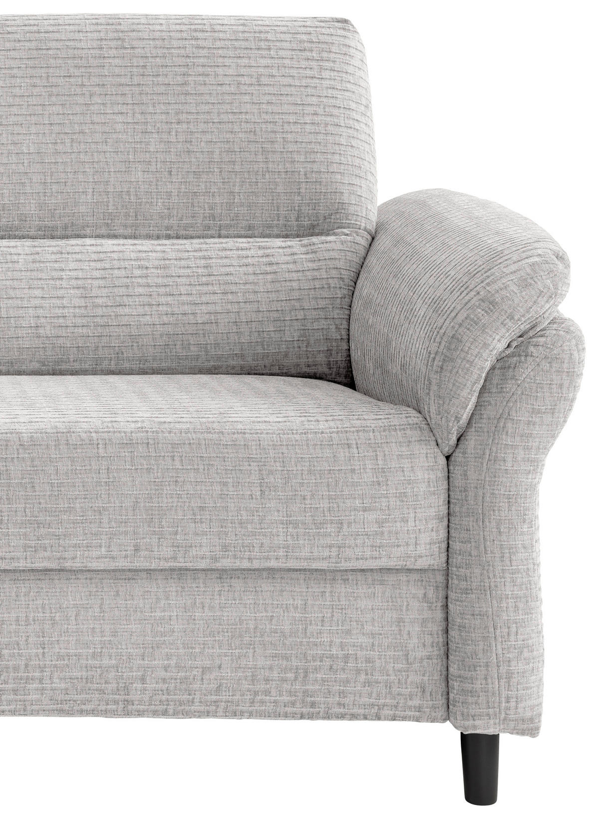 2-SITZER-SOFA in Mikrofaser Weiss  - Weiss/Schwarz, Modern, Holz/Textil (147/90/89cm) - Livetastic