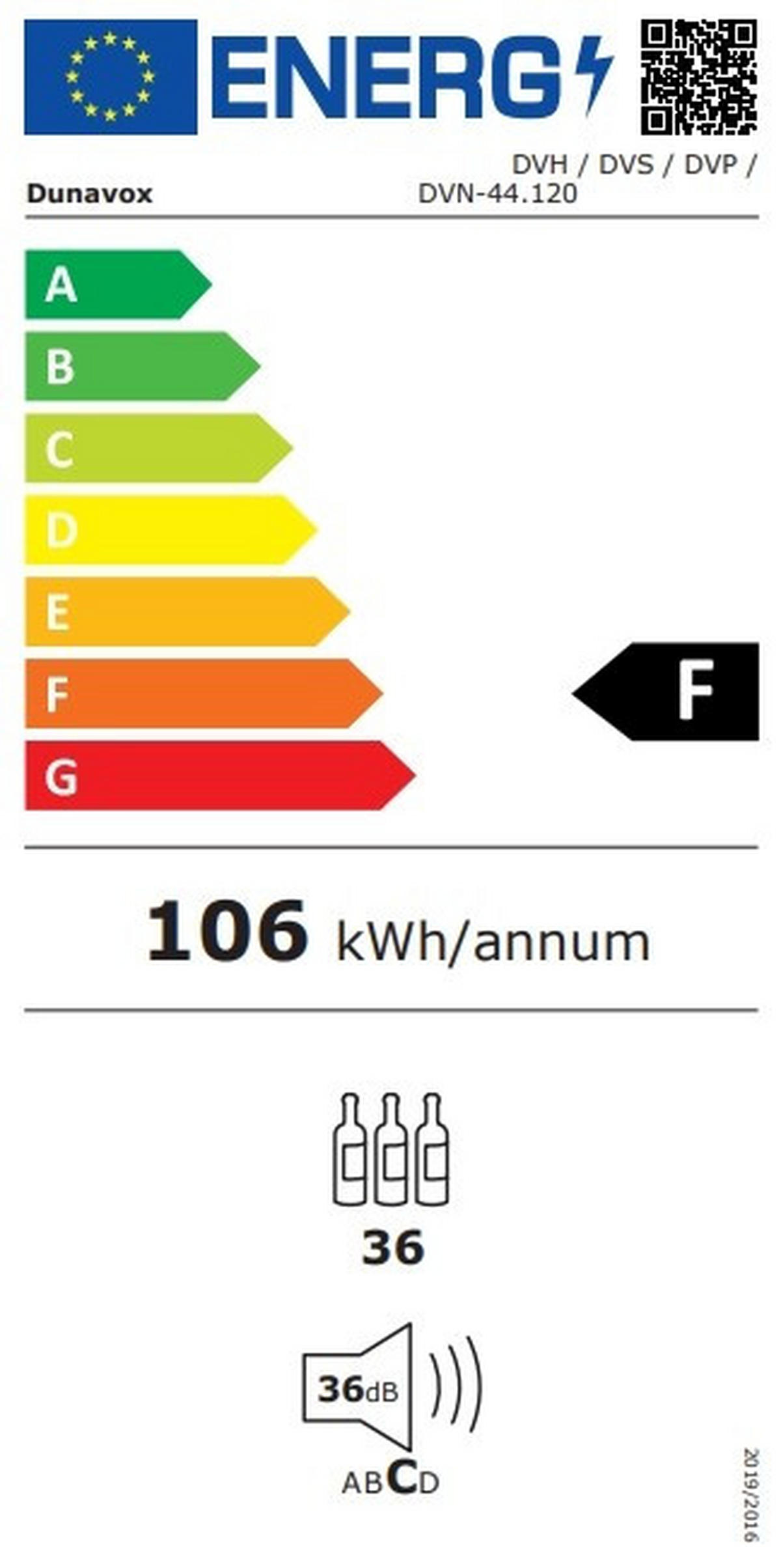 WEINKÜHLSCHRANK DVH-44.120DB.TO  - Schwarz, Basics, Glas/Holz (59/88,2/57,1cm)