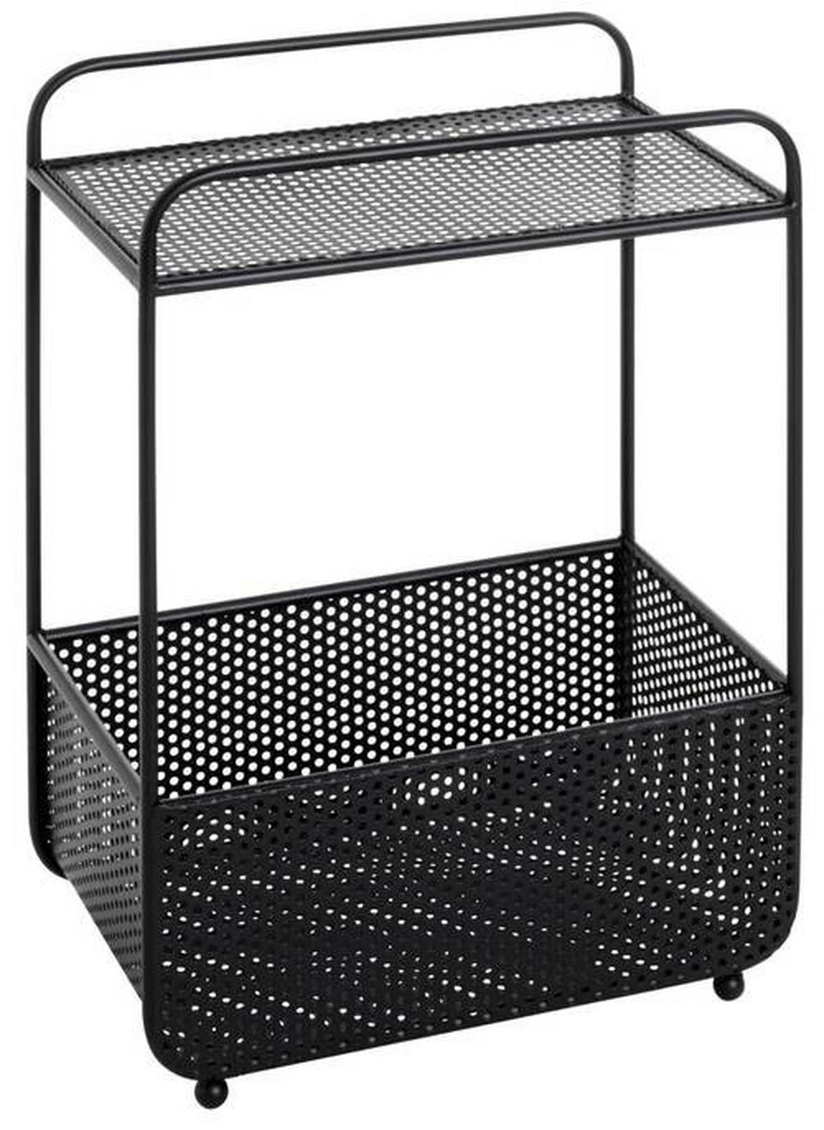 BEISTELLTISCH in Metall 41/25/58 cm  - Schwarz, Design, Metall (41/25/58cm)