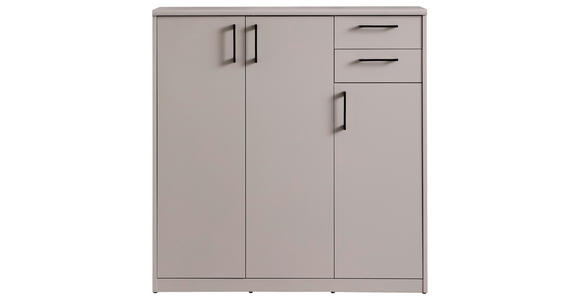 KOMMODE , 106/110/36 cm, 2 Schublade(n)  - Kaschmir/Silberfarben, Basics, Holzwerkstoff/Kunststoff (106/110/36cm) - Xora